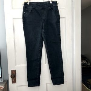 Penningtons pull on straight leg jeans, size 14, medium, dark blue denim. Ladies